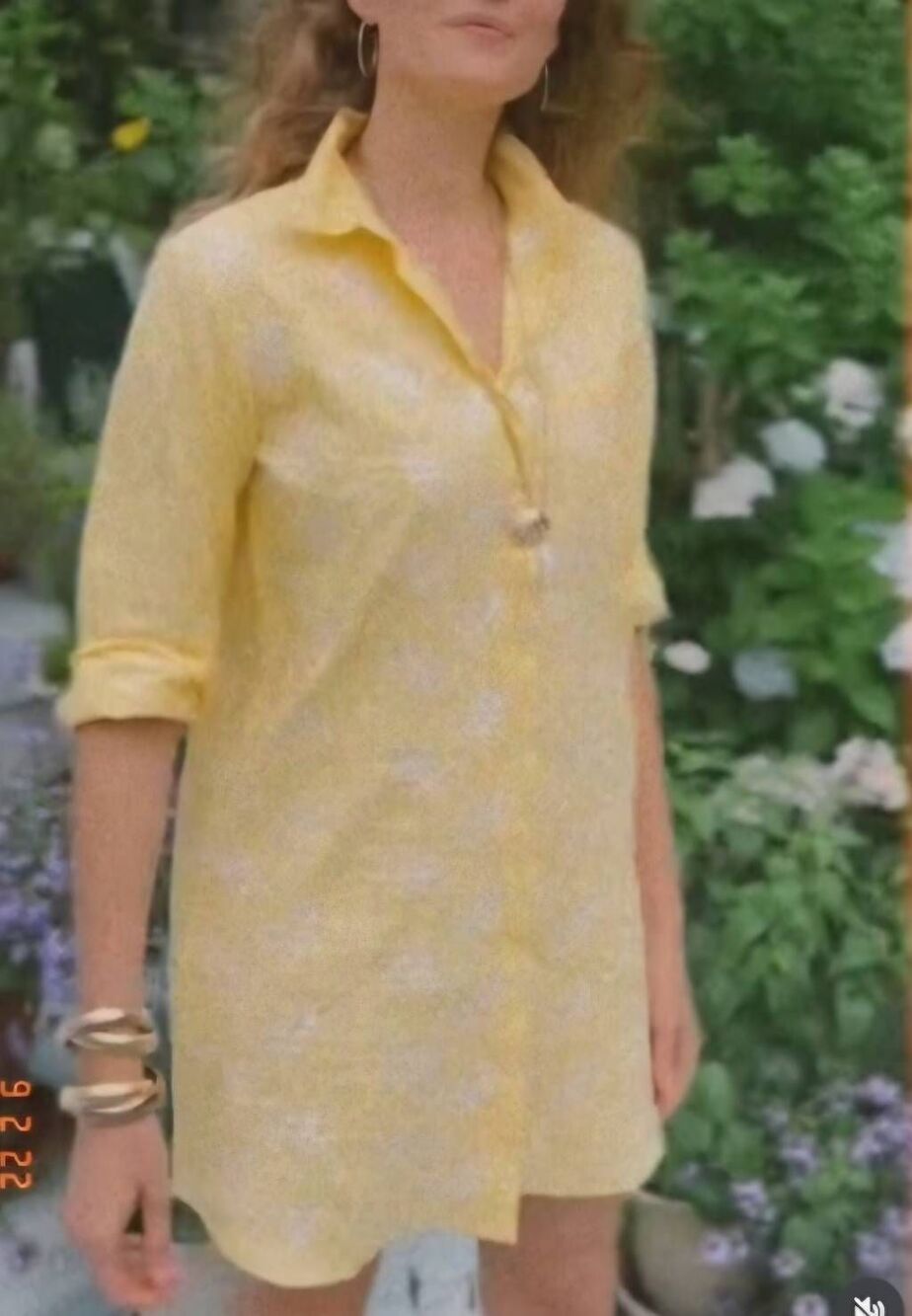 Julia Amory Swizzle Dress in Chamomile Size Large